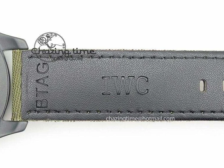 MIROTIME 0308 Big Pilot Top Gun Miramar PVD Plated Titanium on Green Nylon Strap A23J Refined 7398